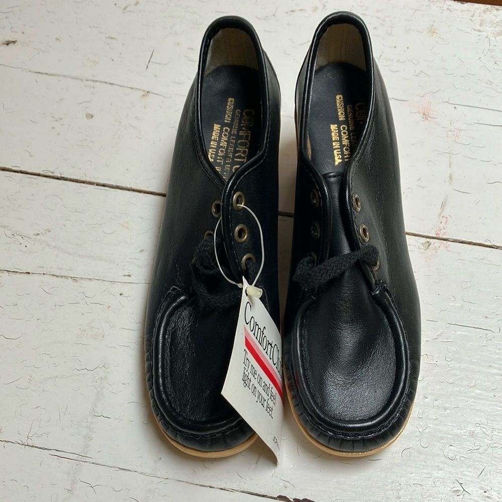 Comfort Club Vintage Style Black Woman’s Sz 6 Made in USA Lace up Shoes NWT